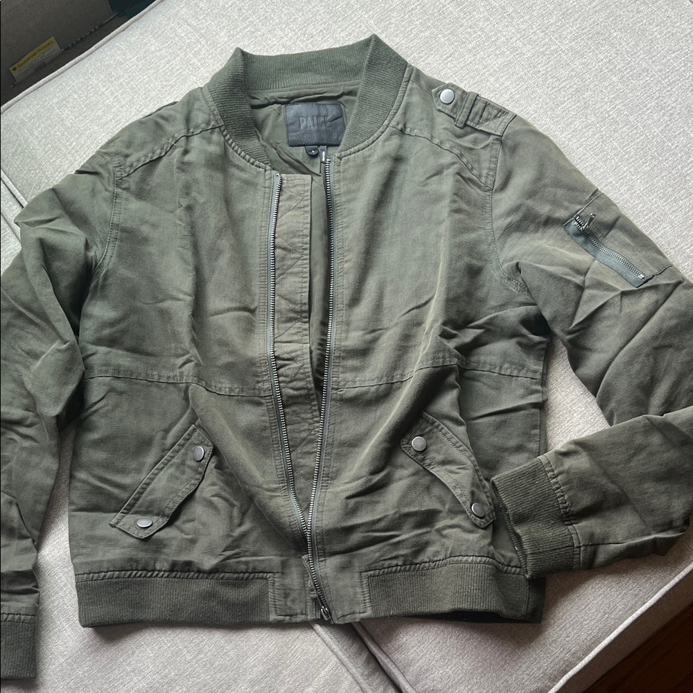 PAIGE Olive Utility Bomber Jacket